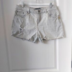 "Btini Liano" Distressed Light Gray Denim Shorts Size:12